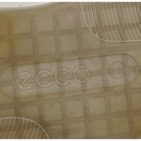 Ecco Beige Leather Perforated Toe Comfort Sneaker Shoe Mens 46 US 12-12.5 Casual - Picture 6 of 12